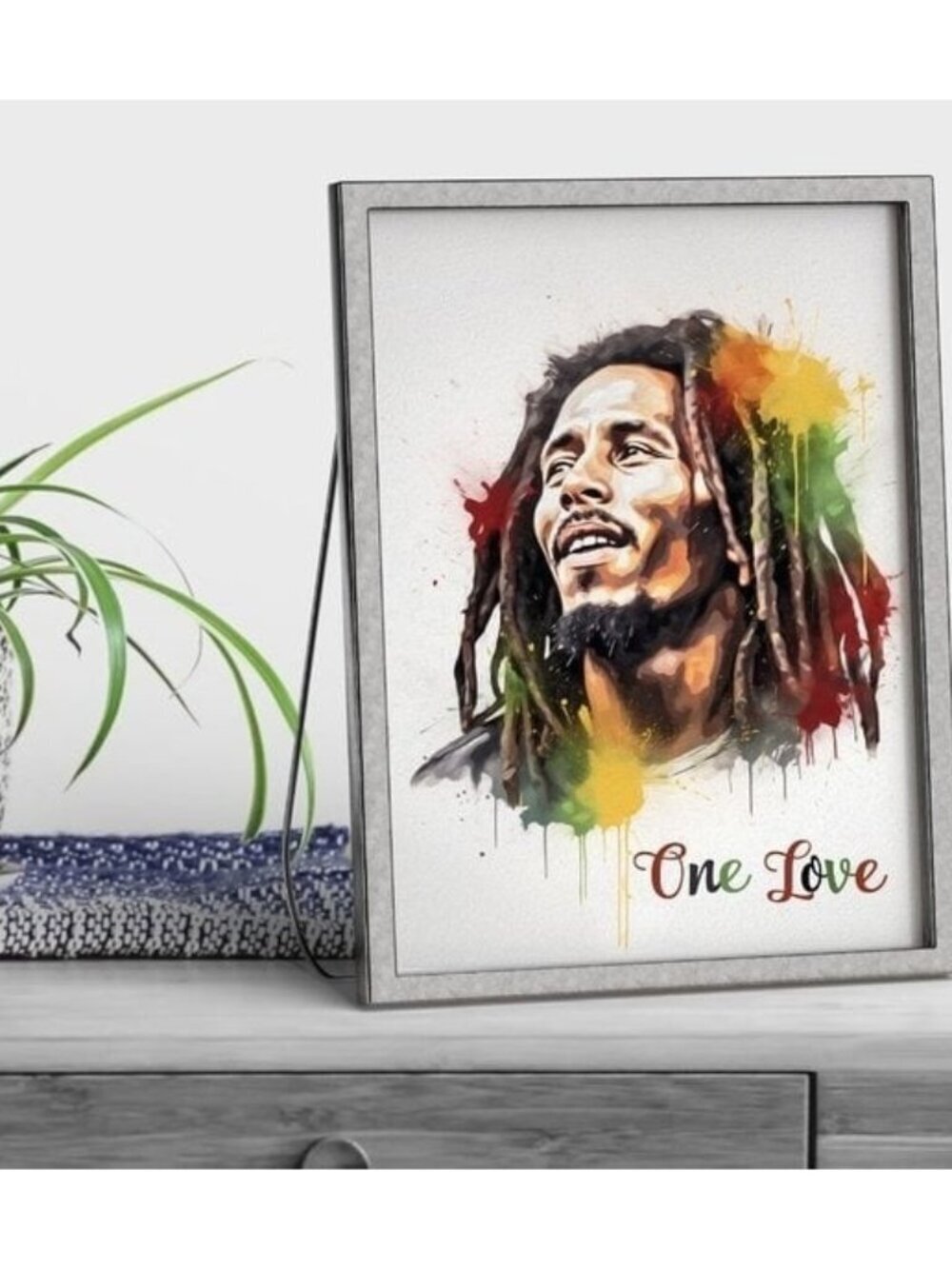 4x6 Bob Marley One Love Fantasy Art Watercolor Oil Painting Art‎ Print